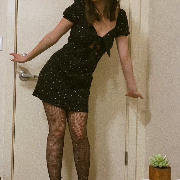 ASOS Glamorous tie front star print dress - Picture 4 of 4